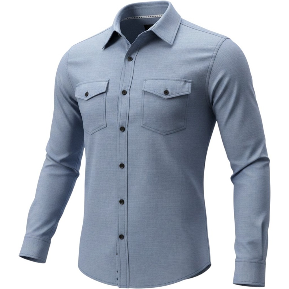 Calvin Klein Button Down Shirt Mens XL Blue Excellent Cotton Long Sleeve Pockets